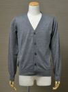 【Men's】Worsted Pure Cashmere Cardigan / gray（メンズ 梳毛カシミヤ 100% カーディガン / グレー）