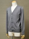 【Men's】Worsted Pure Cashmere Cardigan / gray（メンズ 梳毛カシミヤ 100% カーディガン / グレー）