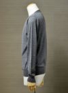 【Men's】Worsted Pure Cashmere Cardigan / gray（メンズ 梳毛カシミヤ 100% カーディガン / グレー）