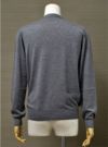 【Men's】Worsted Pure Cashmere Cardigan / gray（メンズ 梳毛カシミヤ 100% カーディガン / グレー）