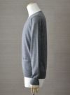 【Men's】Worsted Pure Cashmere V pullover / gray（メンズ 梳毛カシミヤ 100% Ｖプルオーバー / グレー）