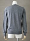 【Men's】Worsted Pure Cashmere V pullover / gray（メンズ 梳毛カシミヤ 100% Ｖプルオーバー / グレー）