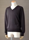 【Men's】Worsted Pure Cashmere V pullover / dark brown（メンズ 梳毛カシミヤ 100% Ｖプルオーバー / ダークブラウン）