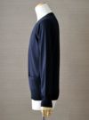 【Men's】Worsted Pure Cashmere Vpullover / navy（メンズ 梳毛カシミヤ 100% Vプルオーバー / ネイビー）