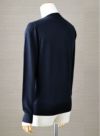 【Men's】Worsted Pure Cashmere Vpullover / navy（メンズ 梳毛カシミヤ 100% Vプルオーバー / ネイビー）