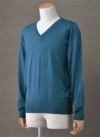 【Men's】EXTRA FINE MERINO WOOL V PULLOVER / ink blue（メンズ エクストラファインメリノウール　Vプルオーバー / インクブルー）